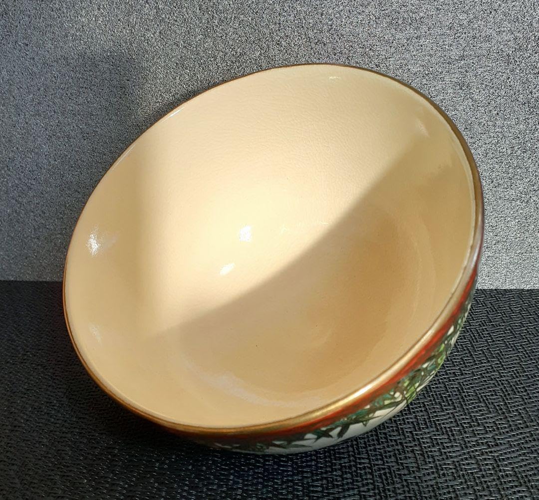 Amazon.co.jp: 京薩摩 岡田暁山造 金彩色絵 竹に花の図 茶碗 共箱