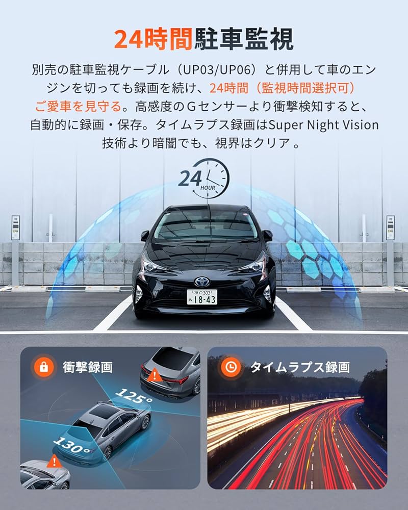 Amazon.co.jp: 【前後2カメラ 370万画素超強暗視】 70mai Dash Cam