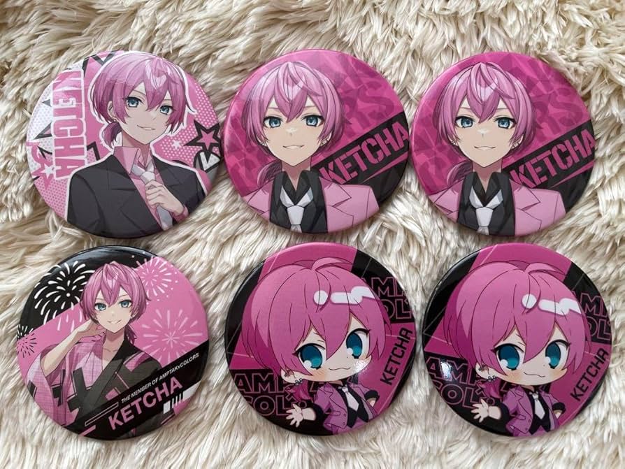 Amazon | AMPTAK×COLORS けちゃ グッズ 缶バッジ ホビー グッズ