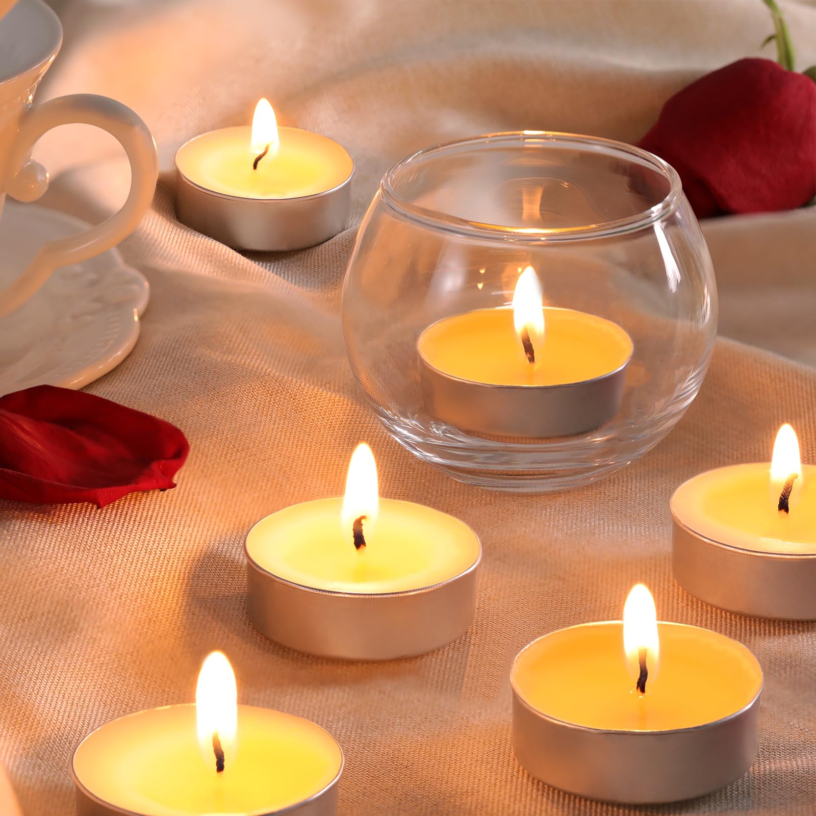 Amazon.co.jp: VOLENS 100個入りティーライトキャンドル 無香料 約4