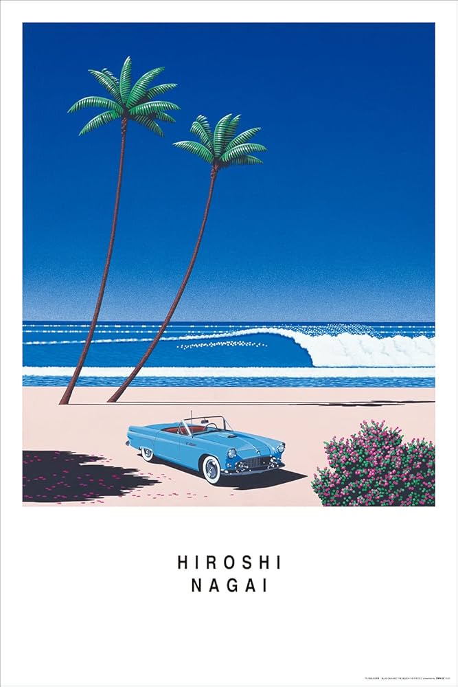 Amazon.co.jp: トライエックス ポスター 永井博/BLUE CAR AND THE