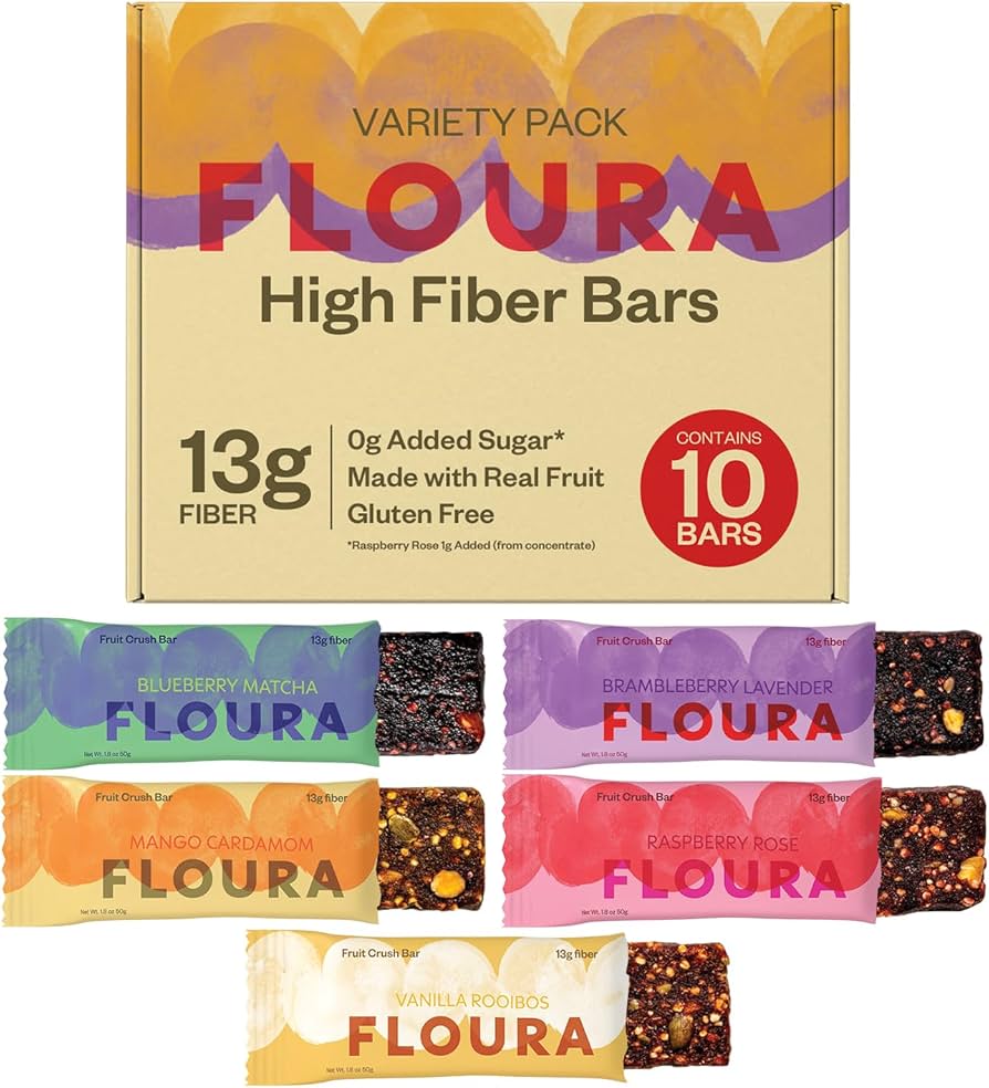 Amazon.com: Floura Variety Pack Fruit-Forward Fiber Bars– High