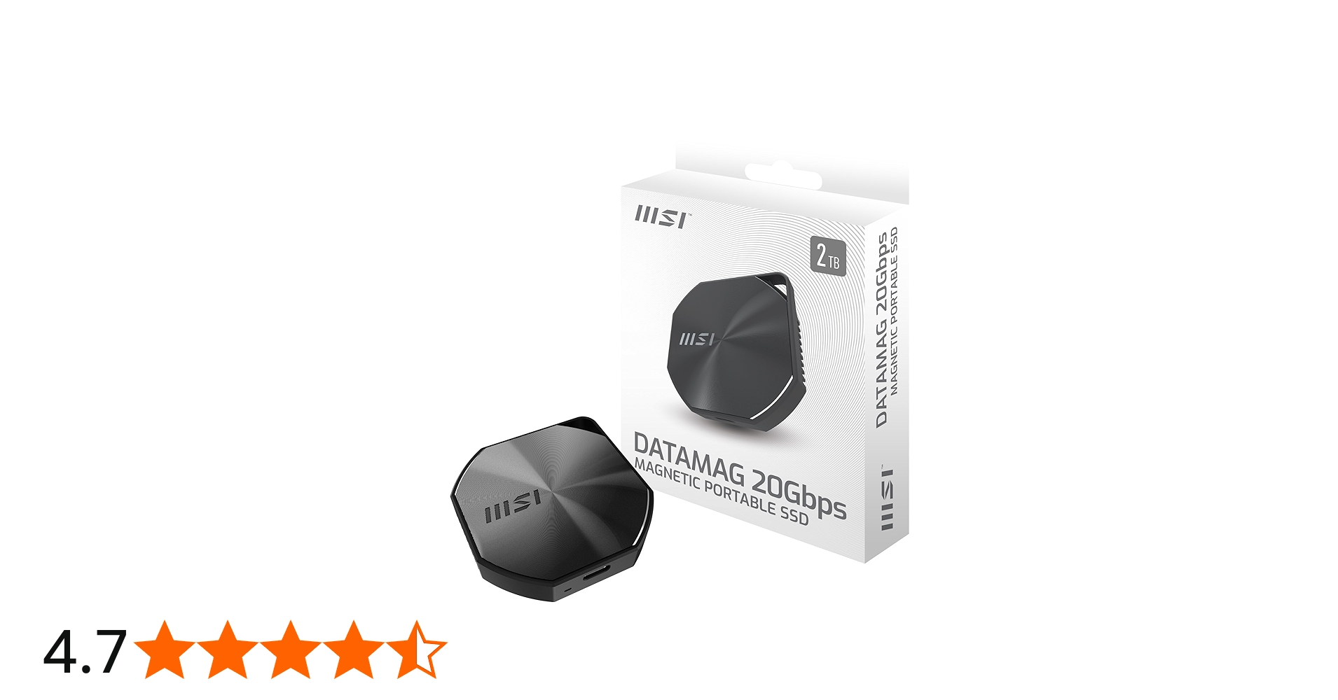 Amazon | MSI DATAMAG 20Gbps 2TB USB 3.2 Gen 2x2 MagSafe対応 外付け