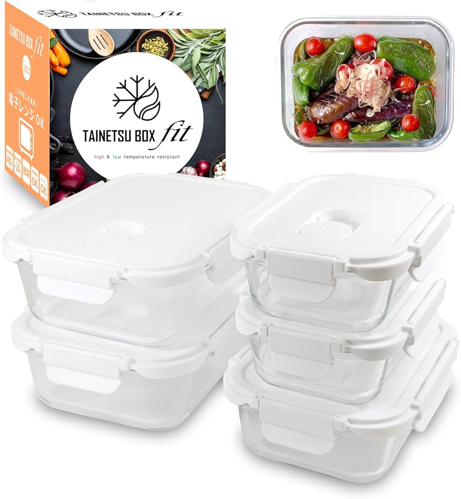 Amazon｜栄養管理士推薦【耐熱ガラス 保存容器 長方形 5個セット】耐熱