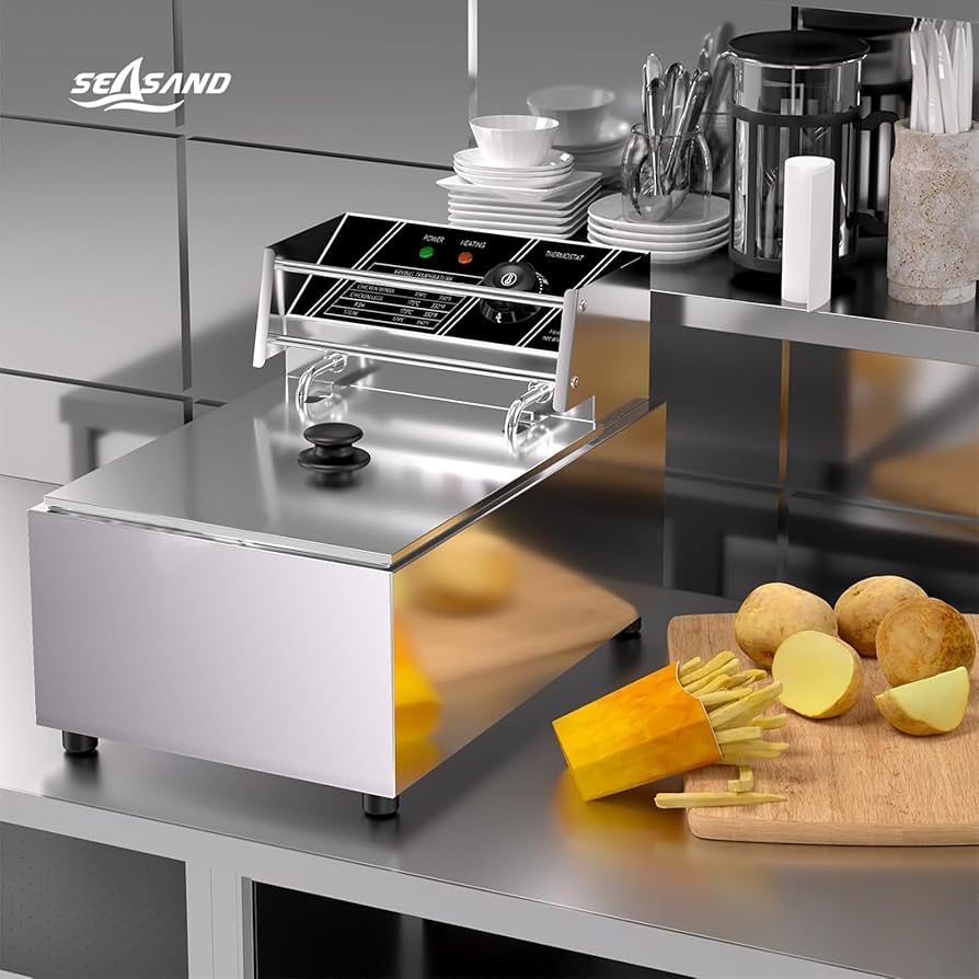 Amazon.co.jp: SEASAND 電気フライヤー 6L 業務用 家庭用 卓上