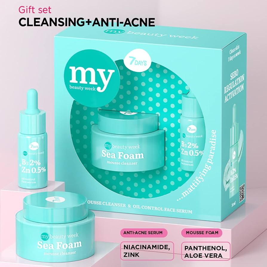 7Days Skincare Set with Face Wash Cleanser and Niacinamide Serum