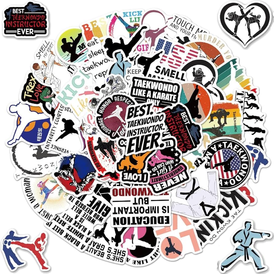 Amazon.com: Taekwondo Stickers, 50Pcs Martial Arts Taekwondo Black
