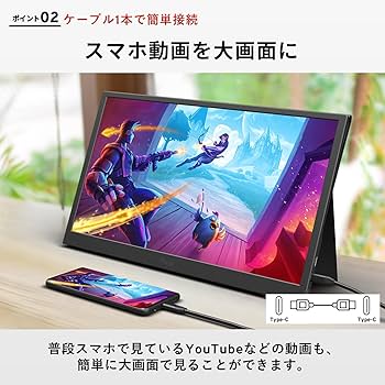 Amazon.co.jp: Pixio ポータブルモニター PX160 Wave 15.6インチ 60Hz