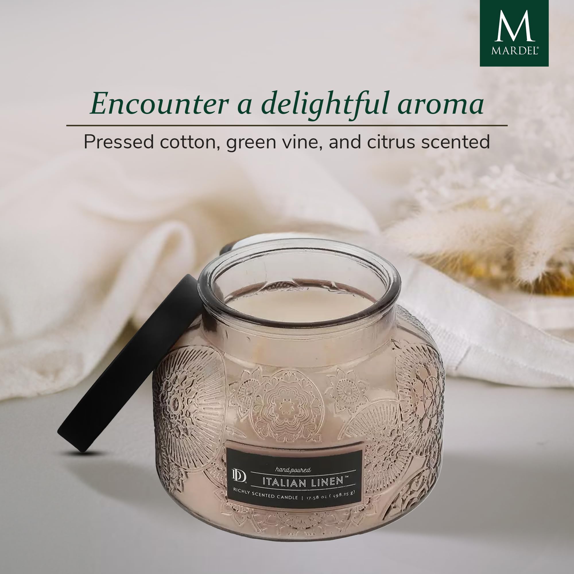 Amazon.com: Italian Linen Embossed Candle Jar(18 oz) - Refreshing