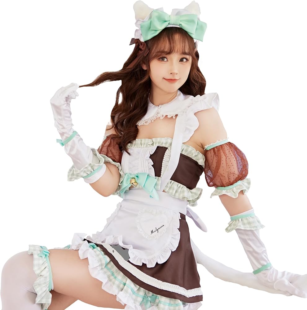 Amazon.co.jp: [Malymoon] バレンタイン 猫耳 メイド ネコ耳 メイド服