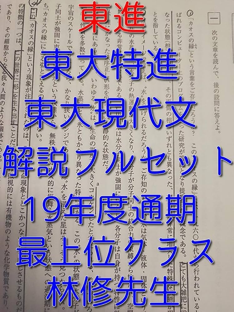 東進林修先生による東大特進東大現代文通年分フルセット駿台河合塾鉄緑会