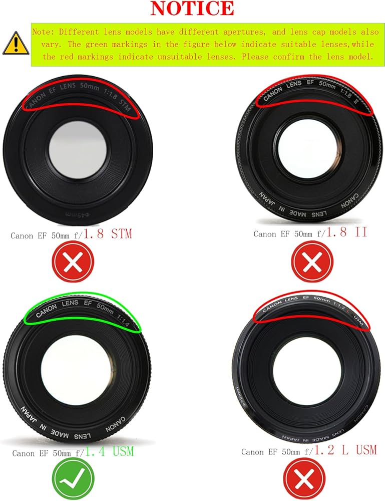 Amazon.com : 58mm Lens Cap Compatible with Canon EF 50mm f/1.4 USM