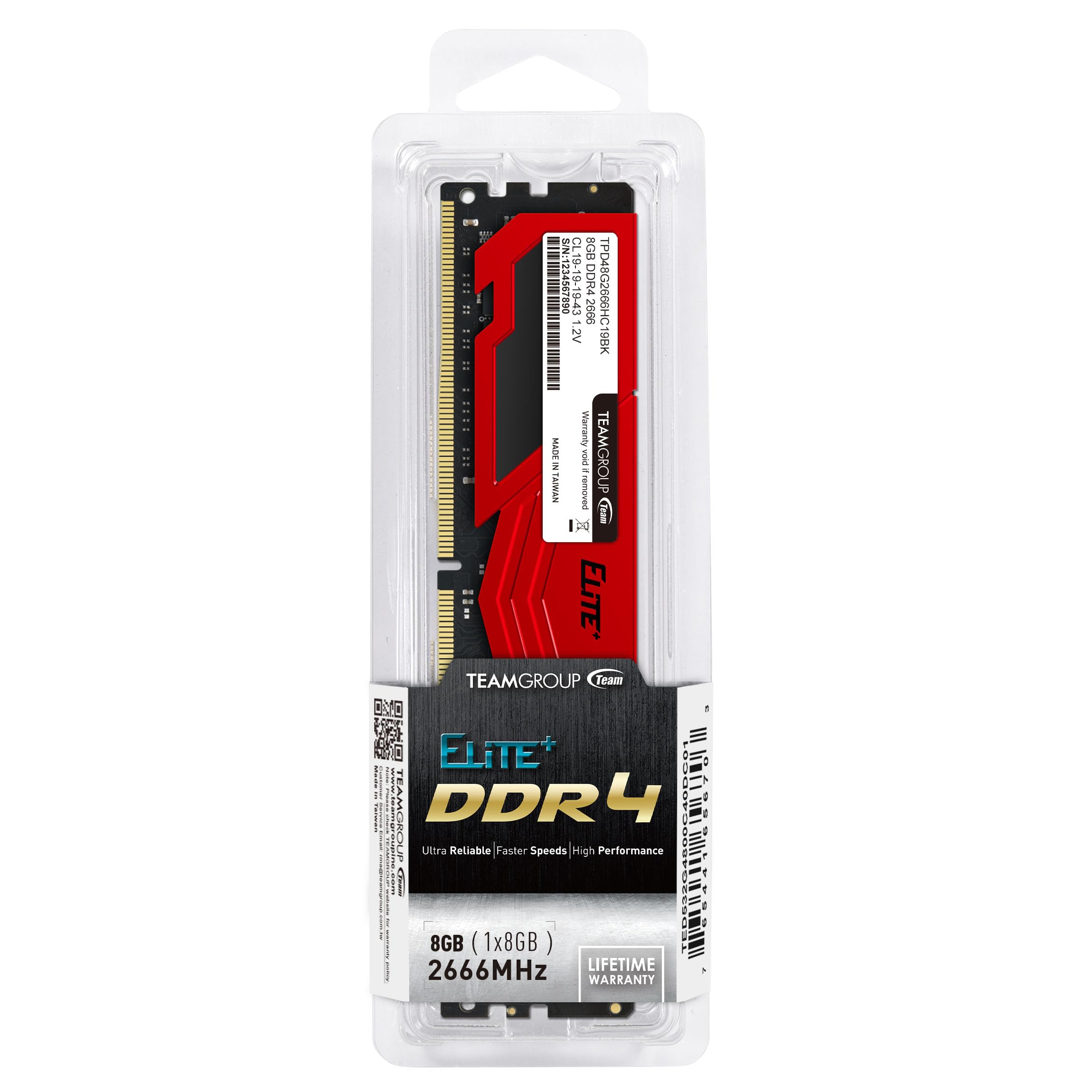 Amazon | Team DDR4 2666Mhz PC4-21300 8GB デスクトップ用メモリ
