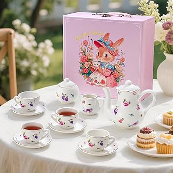 Amazon.com: TUZT Tea Party Set for Little Girls Ages 3-8, White