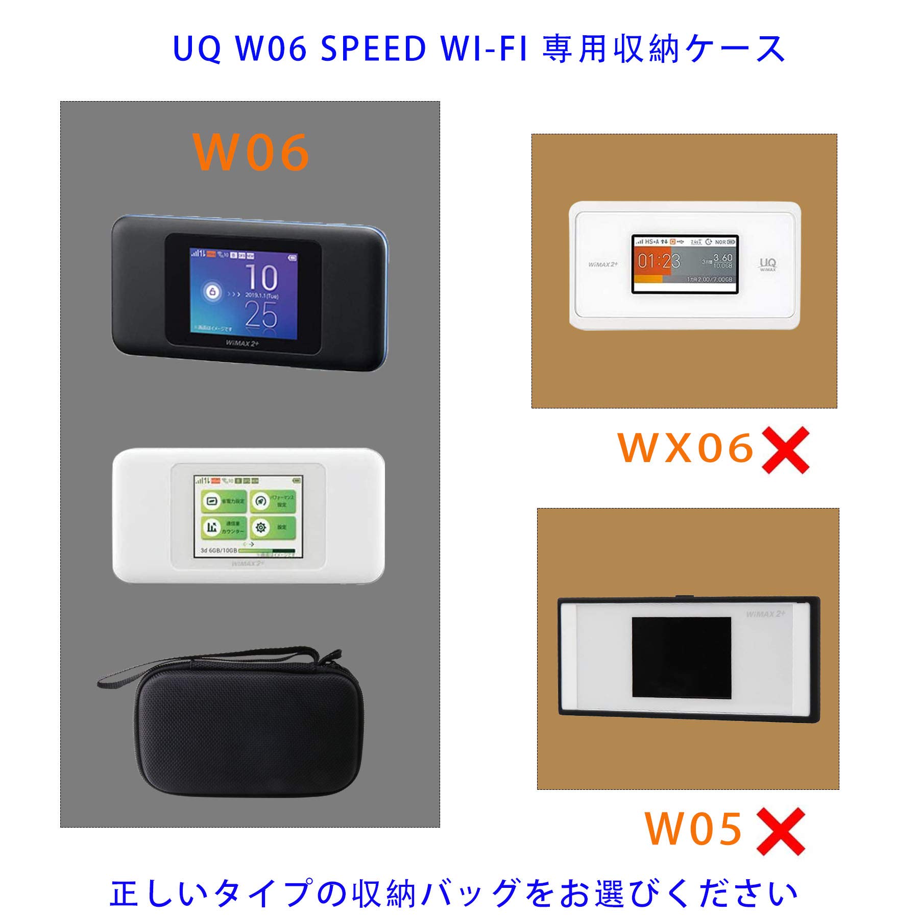 Amazon.co.jp: 用の UQ W06 Speed Wi-Fi NEXT モバイルルーター ケース