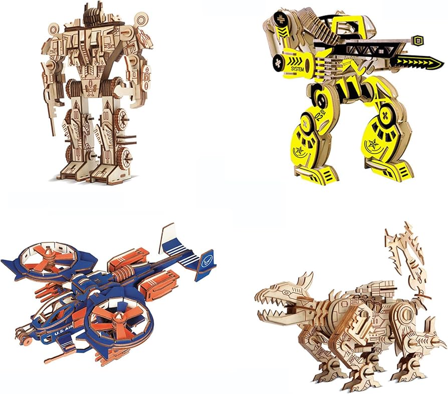 Amazon | 【Good in three directions】 4種類 3D 立体 木製 パズル