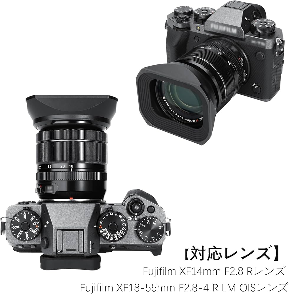 Amazon | JJC メタル 正方形 レンズフード + フードキャップ 富士