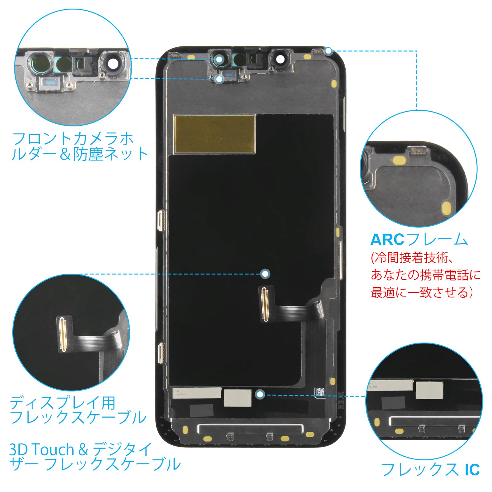 Amazon.co.jp: SRJTEK For iPhone 13 Mini IPS 液晶パネル