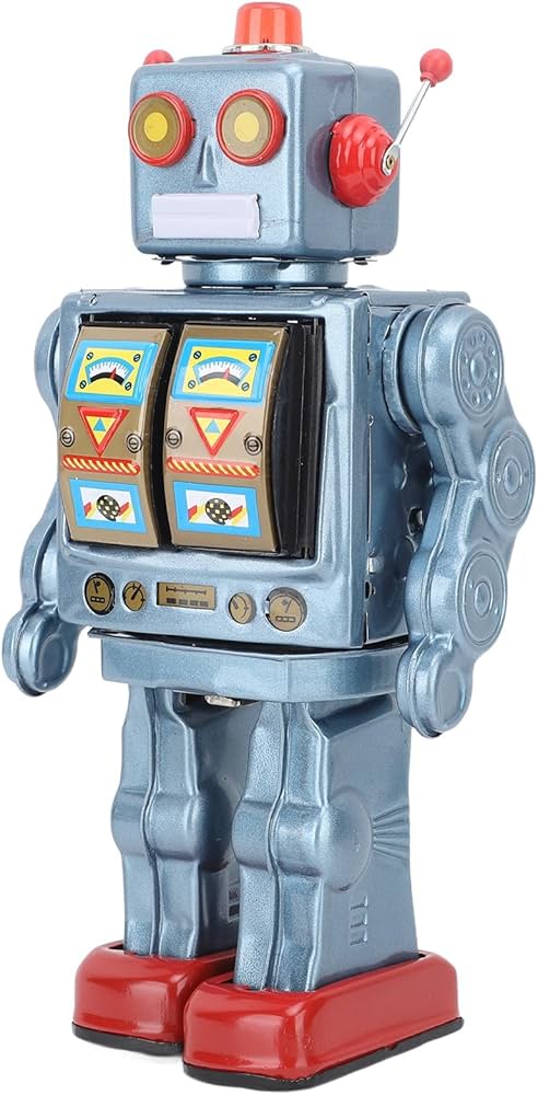 Amazon.co.jp: 金属ブリキロボット玩具レトロ電動回転フィギュアモデル