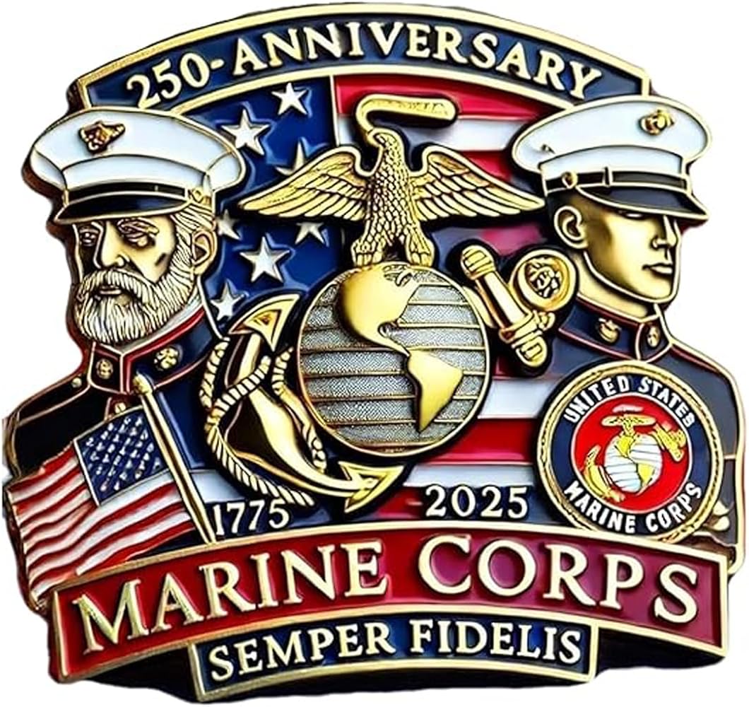 Amazon | 250周年記念 海兵隊ピン アメリカ海軍記念ピン 1775-2025 海