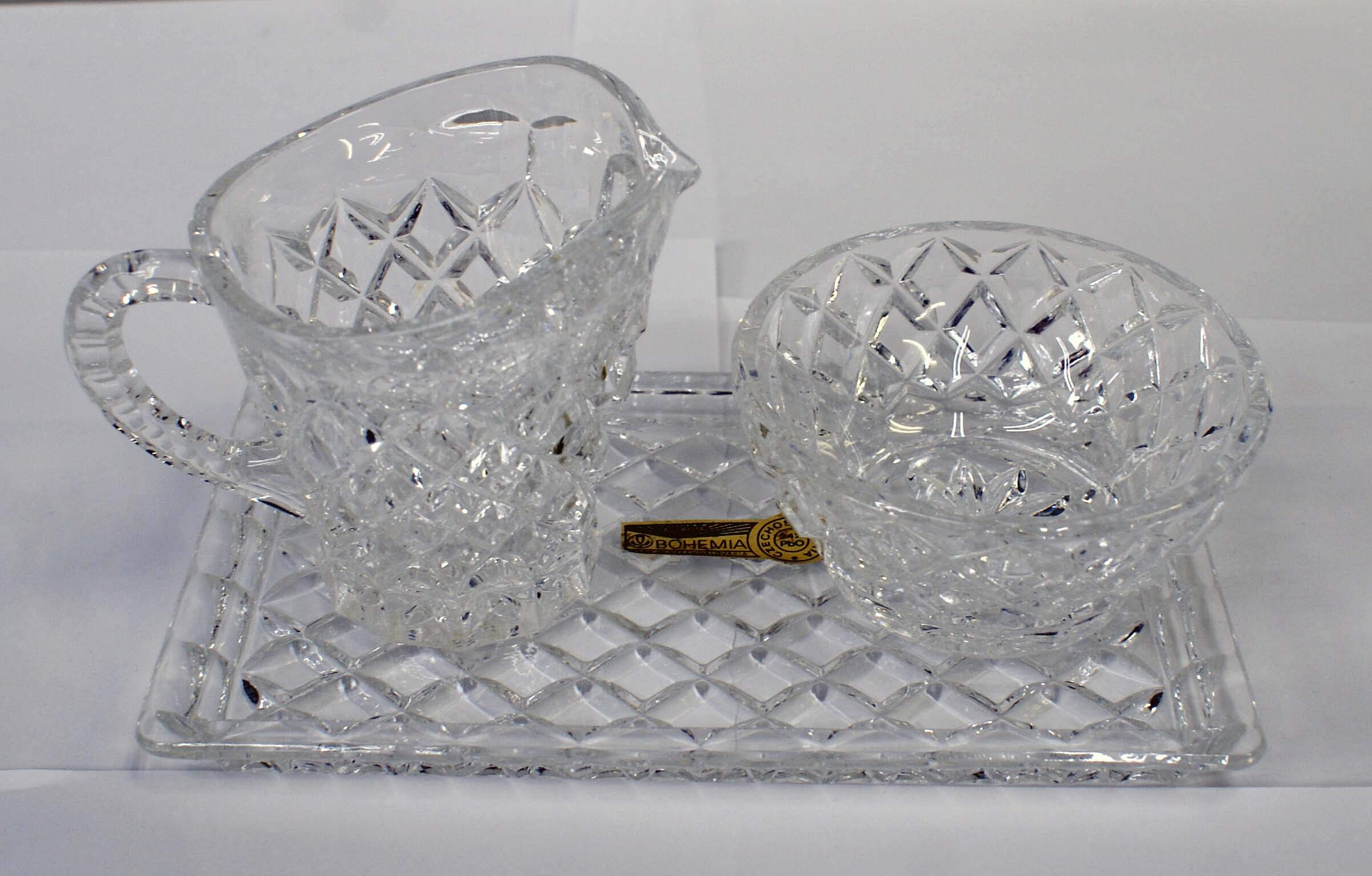 Amazon.co.jp: ボヘミアン カットクリスタル シュガーポット＆ミルク