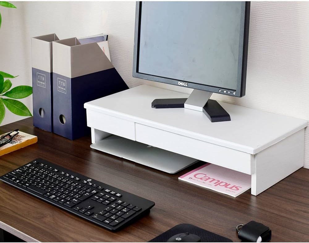 Amazon.co.jp: 山善(YAMAZEN) モニター台 引き出し (A4クリアファイル