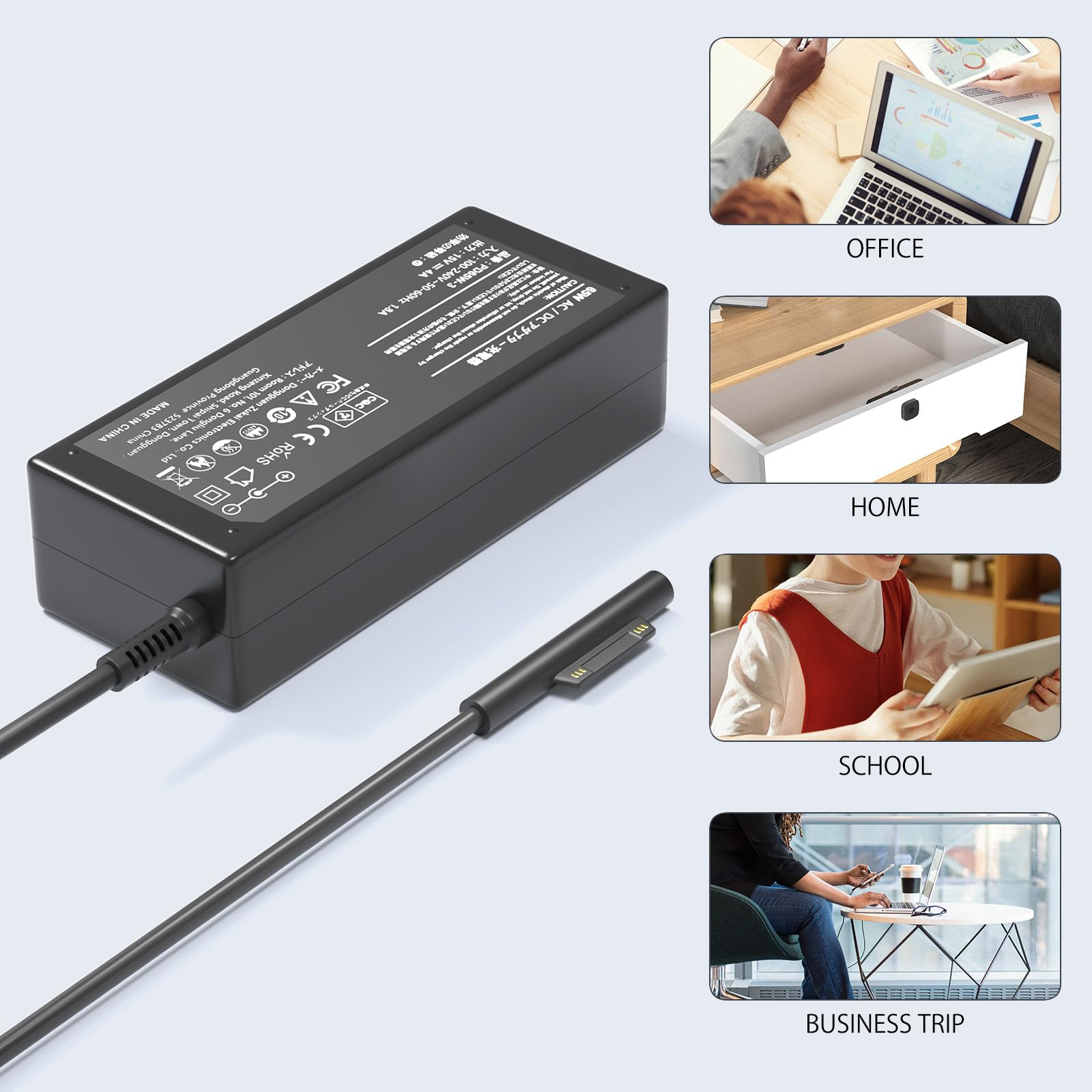 Amazon.co.jp: 65W 充電器 サーフェスSurfaceの互換性あり、パソコン