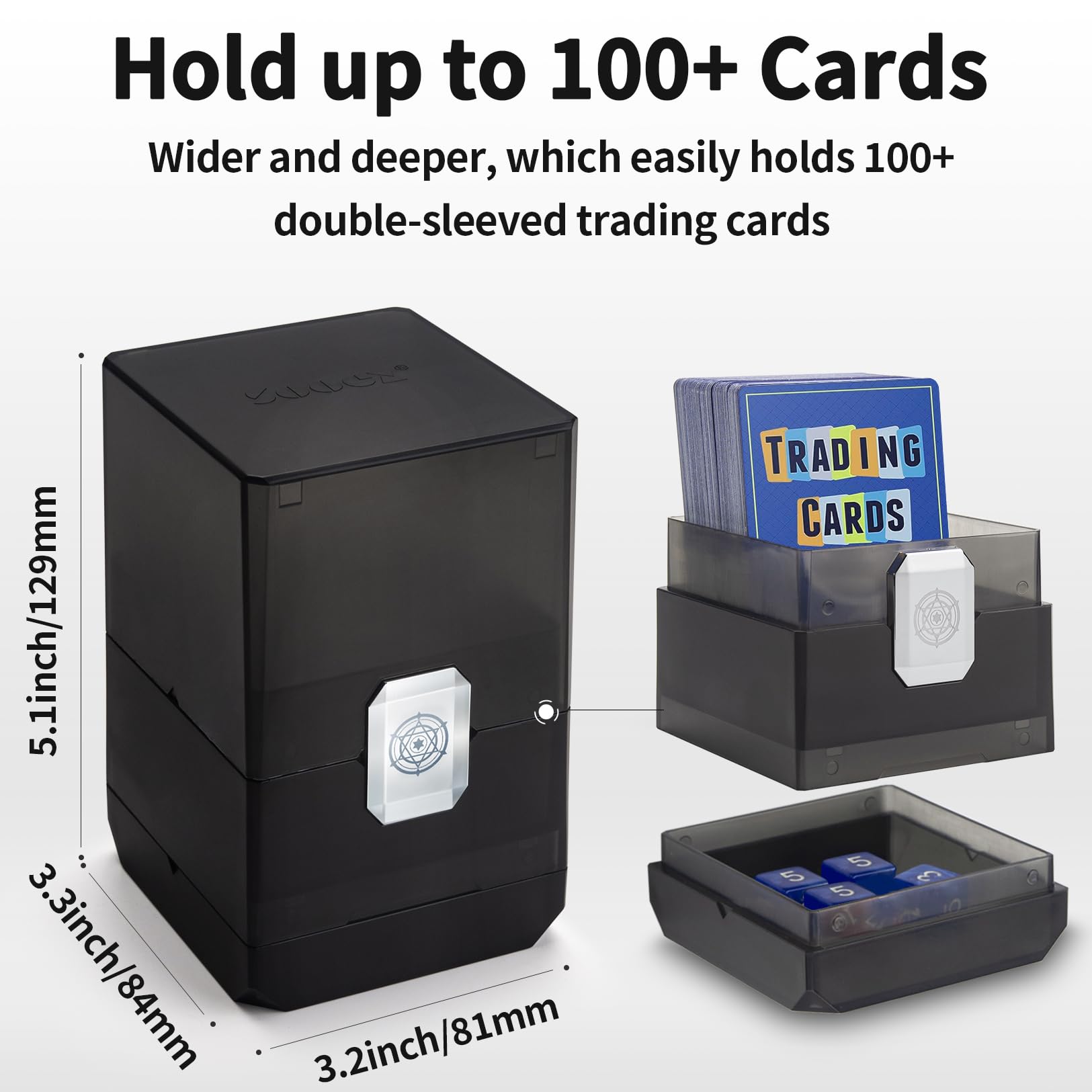 Amazon.co.jp: Sooez デッキカードボックス ダイス収納付き 100枚以上