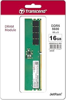 Transcend 16GB DDR5 5600MHz (or 5200MHz or 4800MHz) UDIMM Desktop