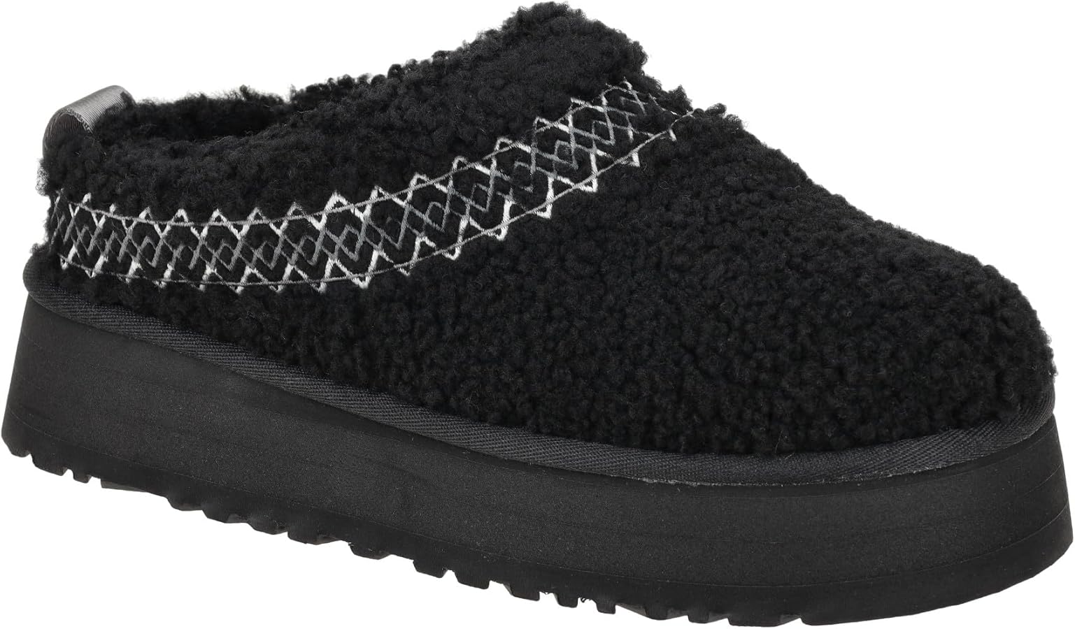 Amazon.com | UGG Women's Tazz Braid Slipper, Black, 8 | Slippers