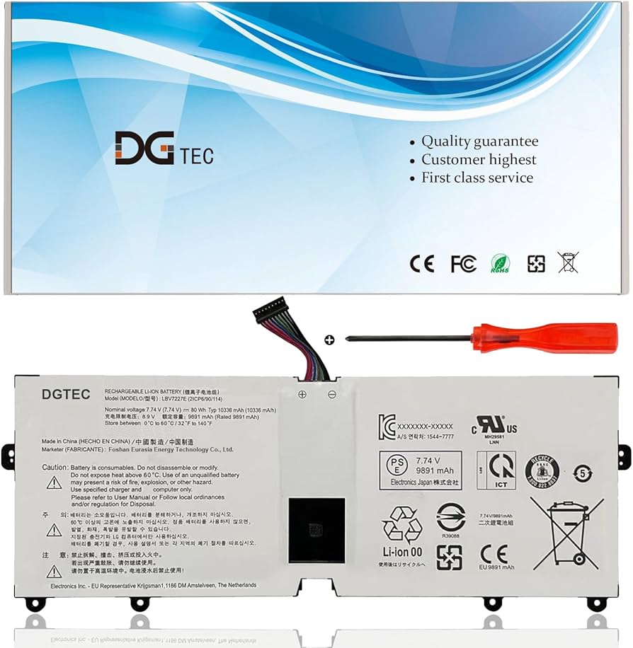 Amazon.com: DGTEC New LBV7227E Battery for LG Gram 15Z90N 17Z90N