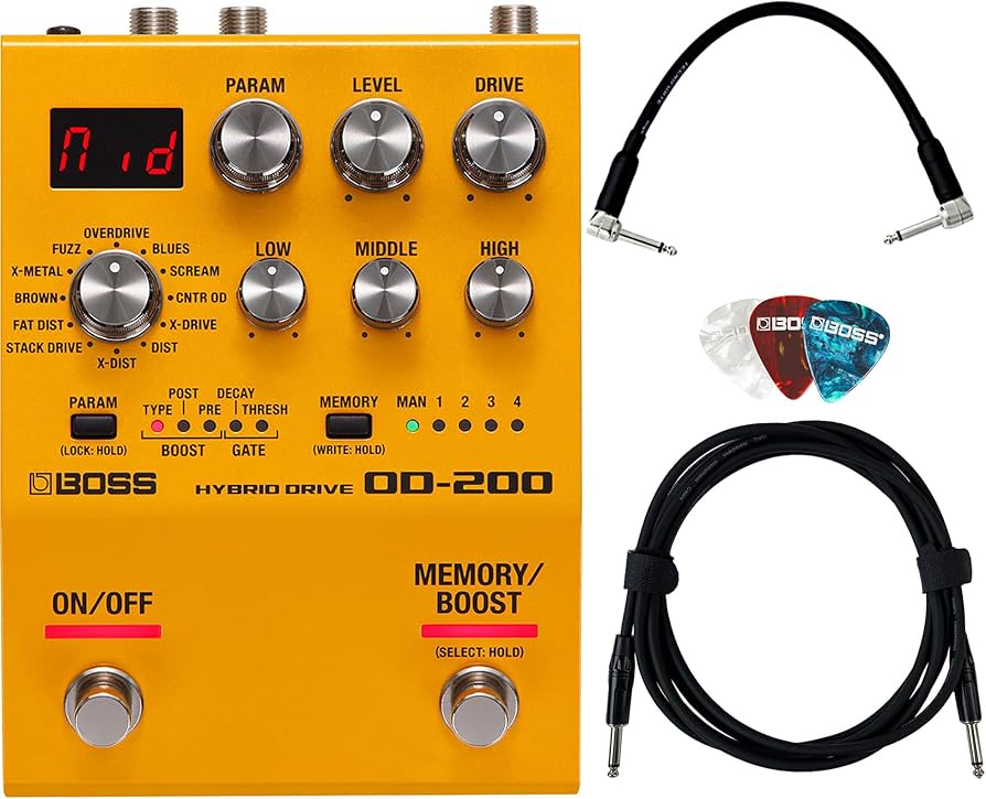 Amazon.com: Boss OD-200 Hybrid Drive Bundle with Gearlux