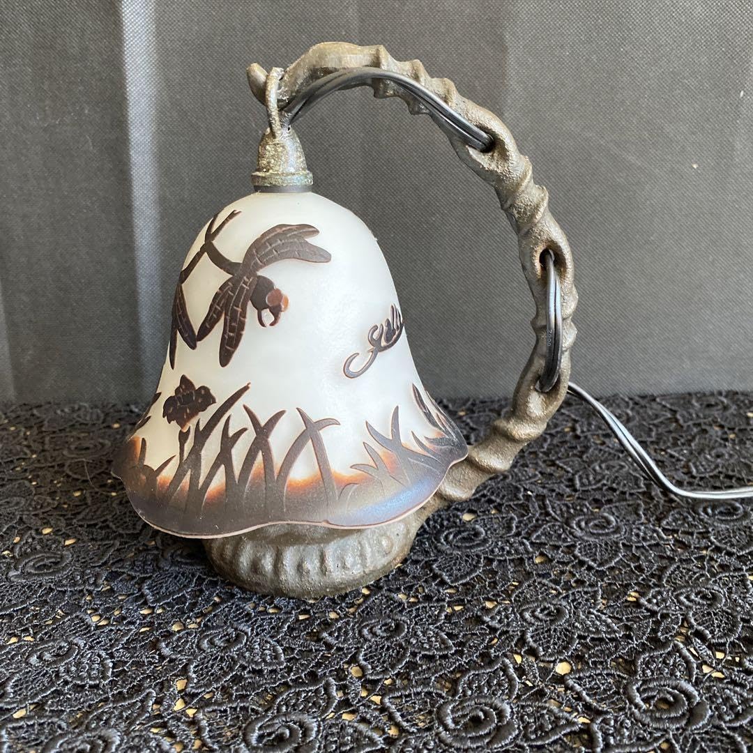 Amazon.co.jp: アンティーク調 エミールガレ風 吊りランプ トンボ柄