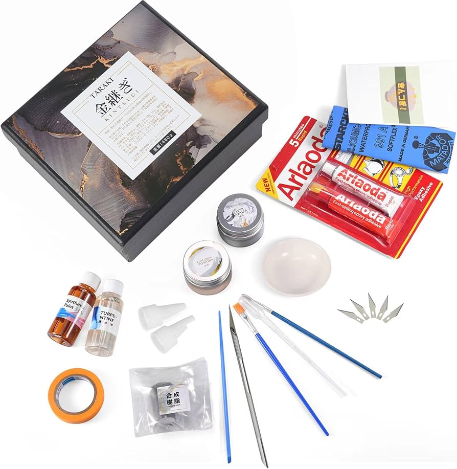 Amazon | TARAKI 金継ぎセット 割れた陶器の修復 かなつぎセット 19点