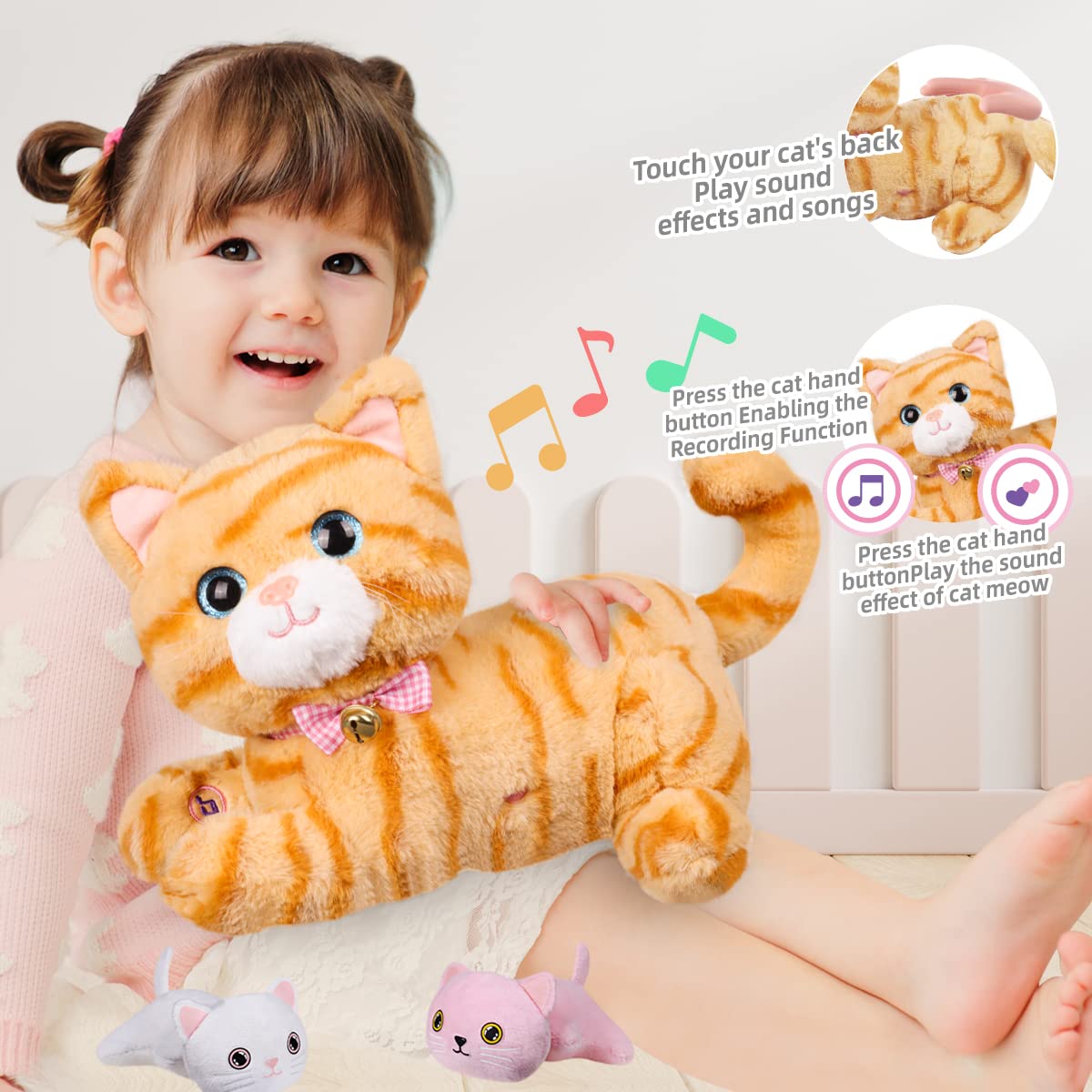 Amazon.co.jp: ぬいぐるみ 猫 おもちゃ 授乳 ぬいぐるみセット 歌う