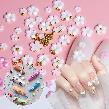 Amazon.co.jp: ネイルパーツ 花 2ケースセット 3d 立体 お花パーツ