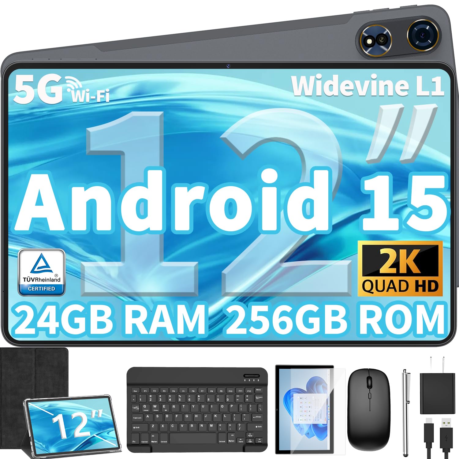 Amazon.com : 12 Inch Tablet Android 15 Tablets, 2026 Upgraded