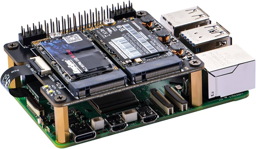 Amazon.com: GeeekPi N20 Dual M.2 M-Key NVMe 2242 SSD HAT for