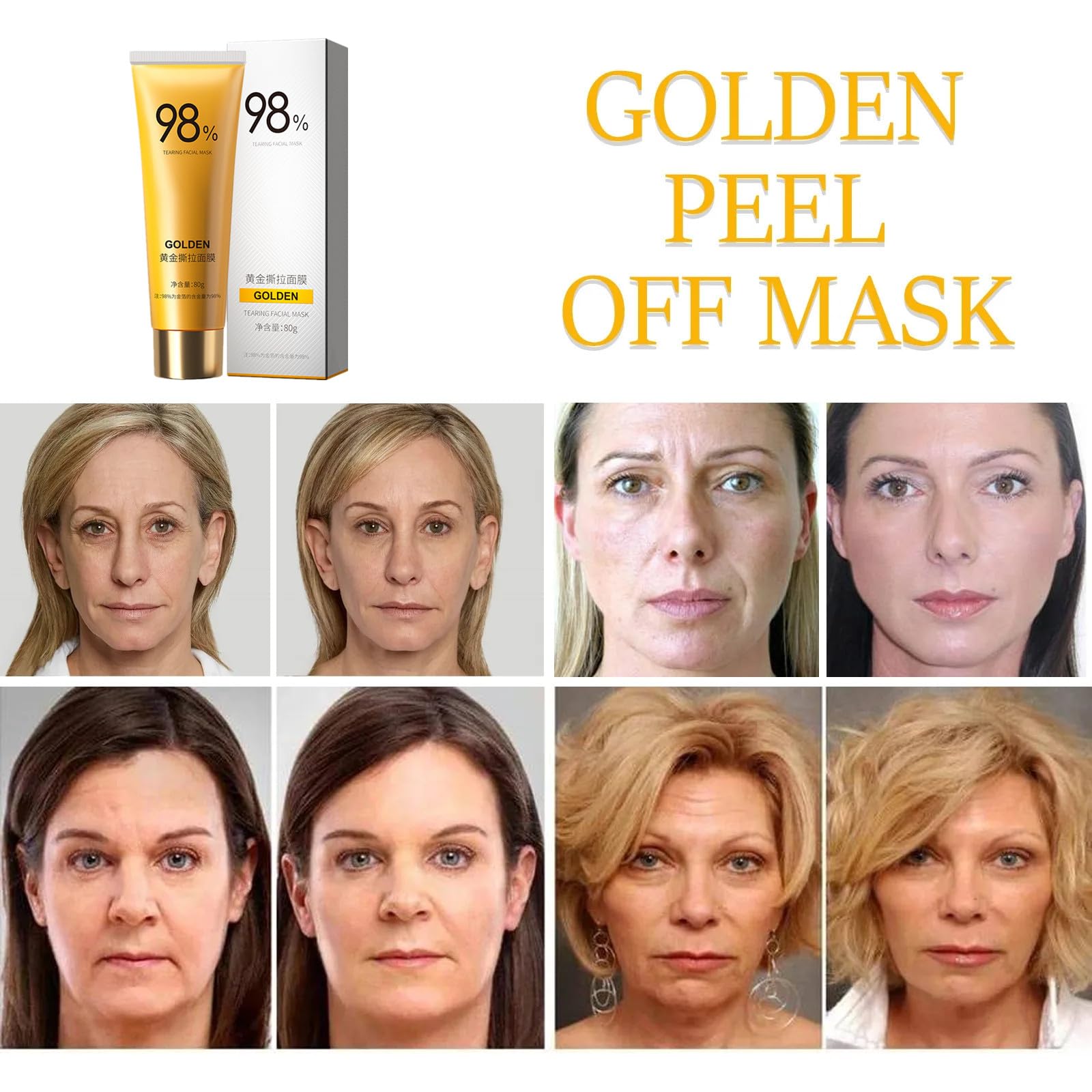Amazon.com : Gold Foil Peel-Off Mask, 98% Gold Peel Off Mask, Gold