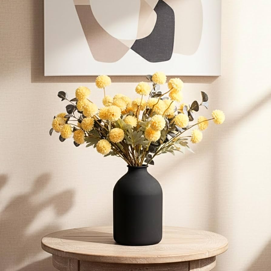 Amazon.com: Yellow Flowers Artificial 10 Long Stems Kiku Flower