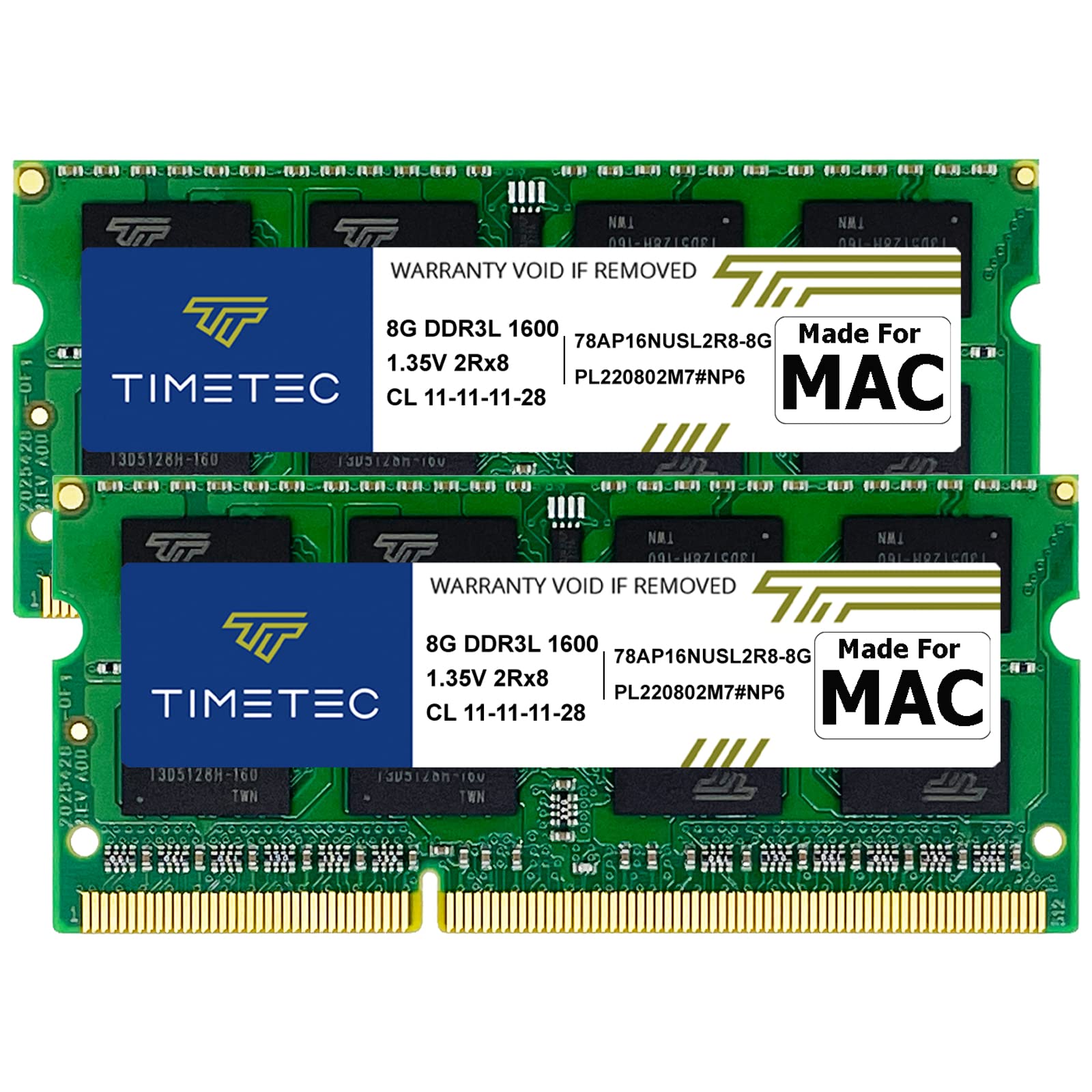 Timetec 16GB KIT(2x8GB) Compatible for Apple DDR3L 1600MHz for