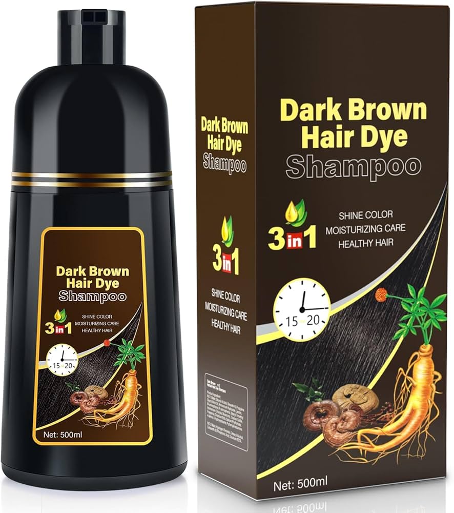 Amazon.com : JIESSIA Dark Brown Hair Dye Shampoo 3 IN 1, 16.9 Fl