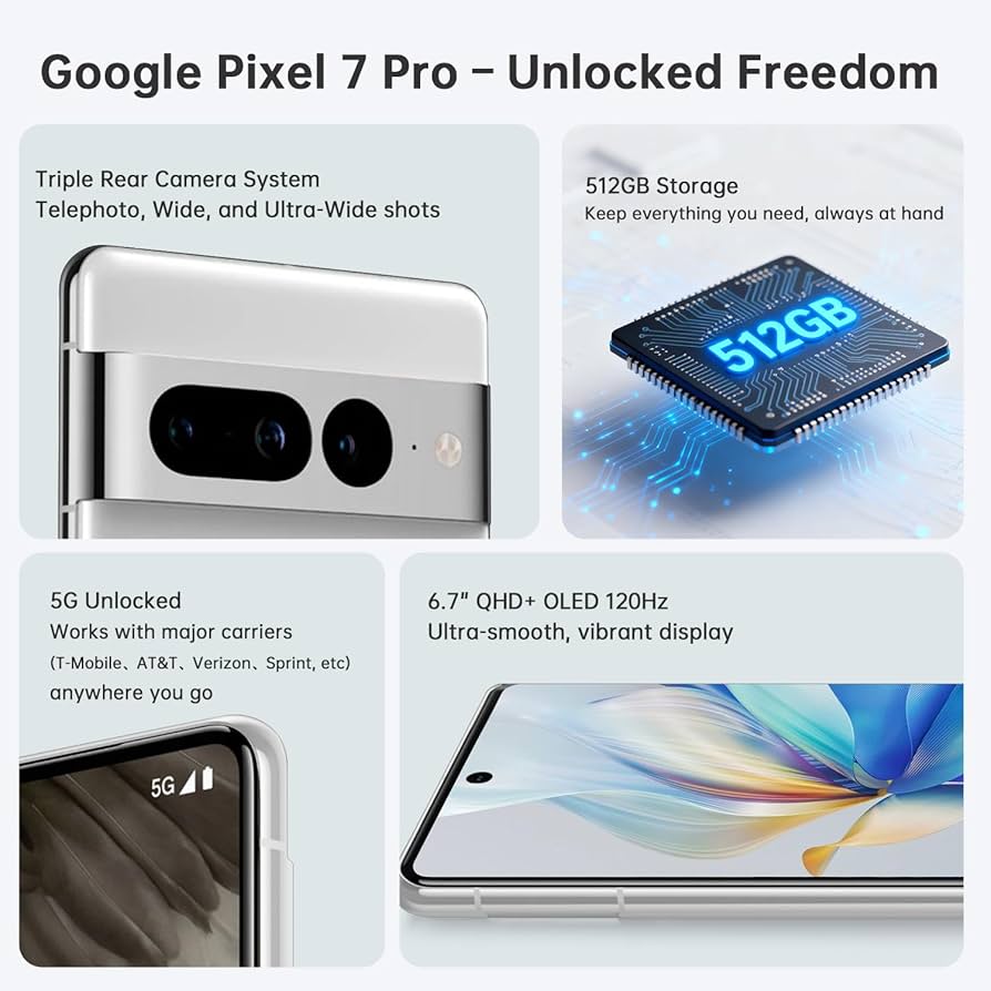 Amazon.com: Google Pixel 7 Pro Unlocked Phone - 5G Android