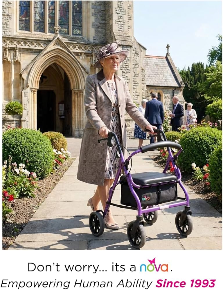 Amazon.com: NOVA Medical Products Zoom Rollator Walker with Seat