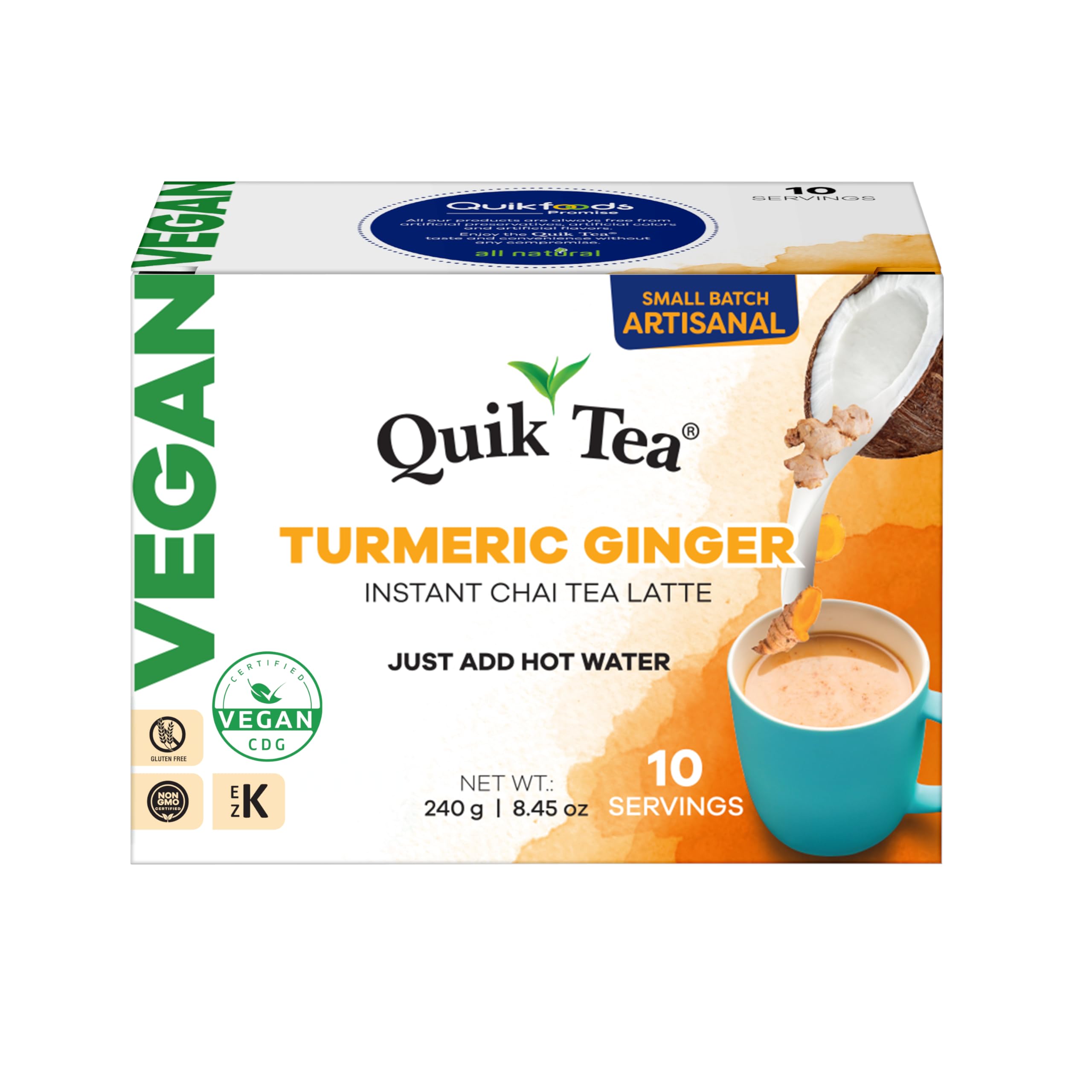 Amazon.com : QuikTea Instant Vegan Turmeric Ginger Chai Tea Latte