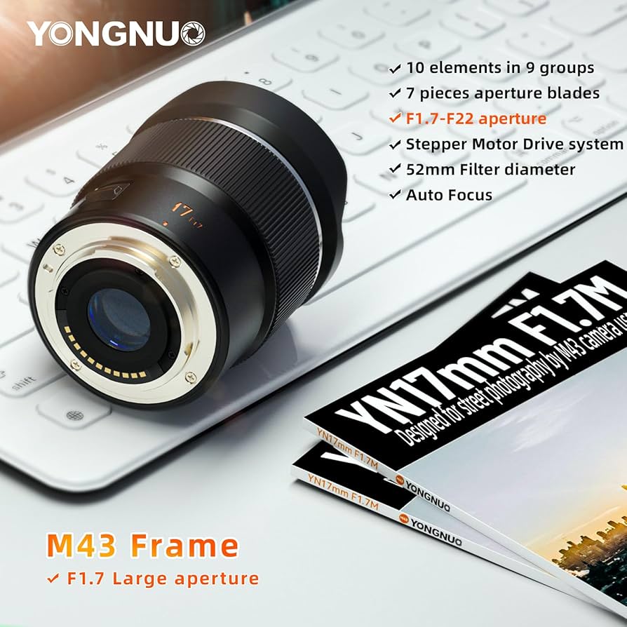Amazon.com : YONGNUO YN17MM F1.7M Lens for M43 Mount, 17mm F1.7