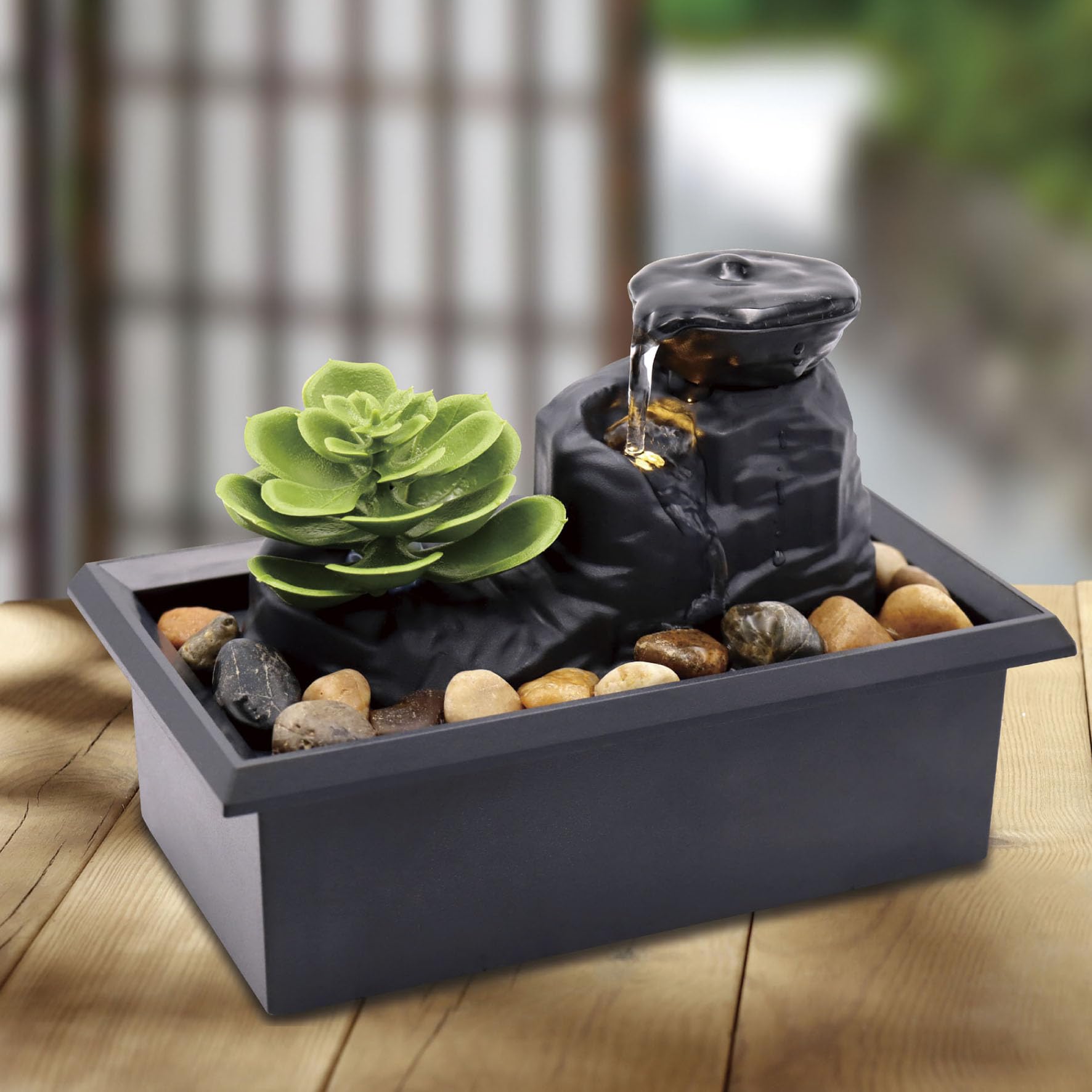 Amazon.co.jp: アクセル 卓上噴水 さびぃ W18×D11×H12cm AXL-554