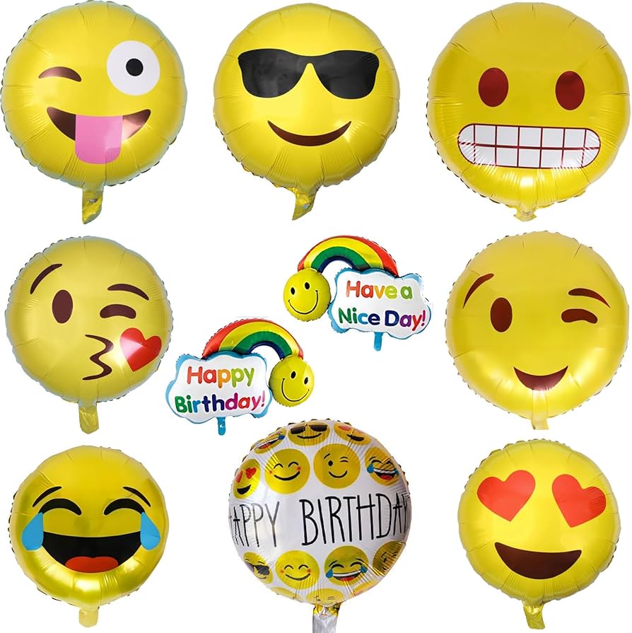 Amazon | Aesetek 18インチ絵文字 HAPPY BIRTHDAY 文字風船 誕生日と