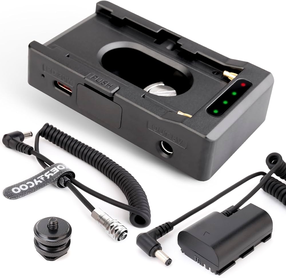 KOERTACOO NP-F Battery Adapter Plate + BMPCC 4K and 6K DC Cable