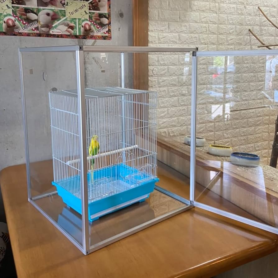 Amazon.co.jp: 組立式アクリルバードケージ 右（左）開き 全面透明
